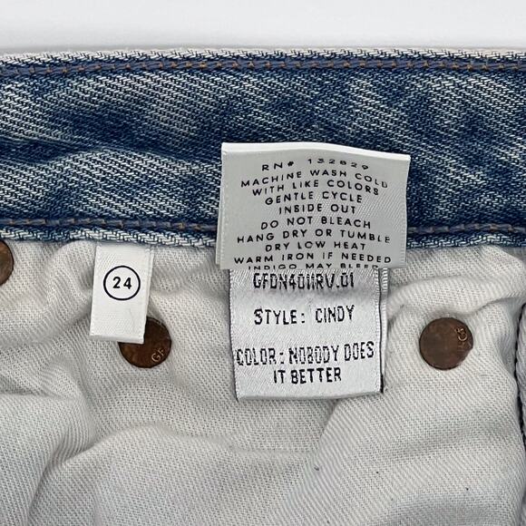 GRLFRND Cindy High Rise Denim Shorts Women’s 24 Nobody Does It Better - Picture 4 of 5